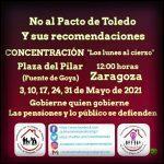 Concentración: Los lunes al cierzo, no al Pacto de Toledo