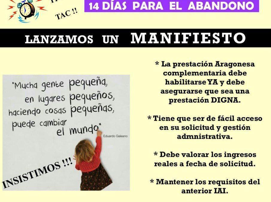 Lanzamiento de manifiesto por una prestación aragonesa