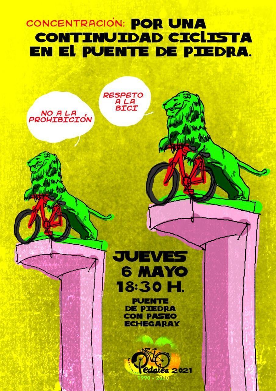 Concentración: por una continuidad ciclista en el Puente de Piedra