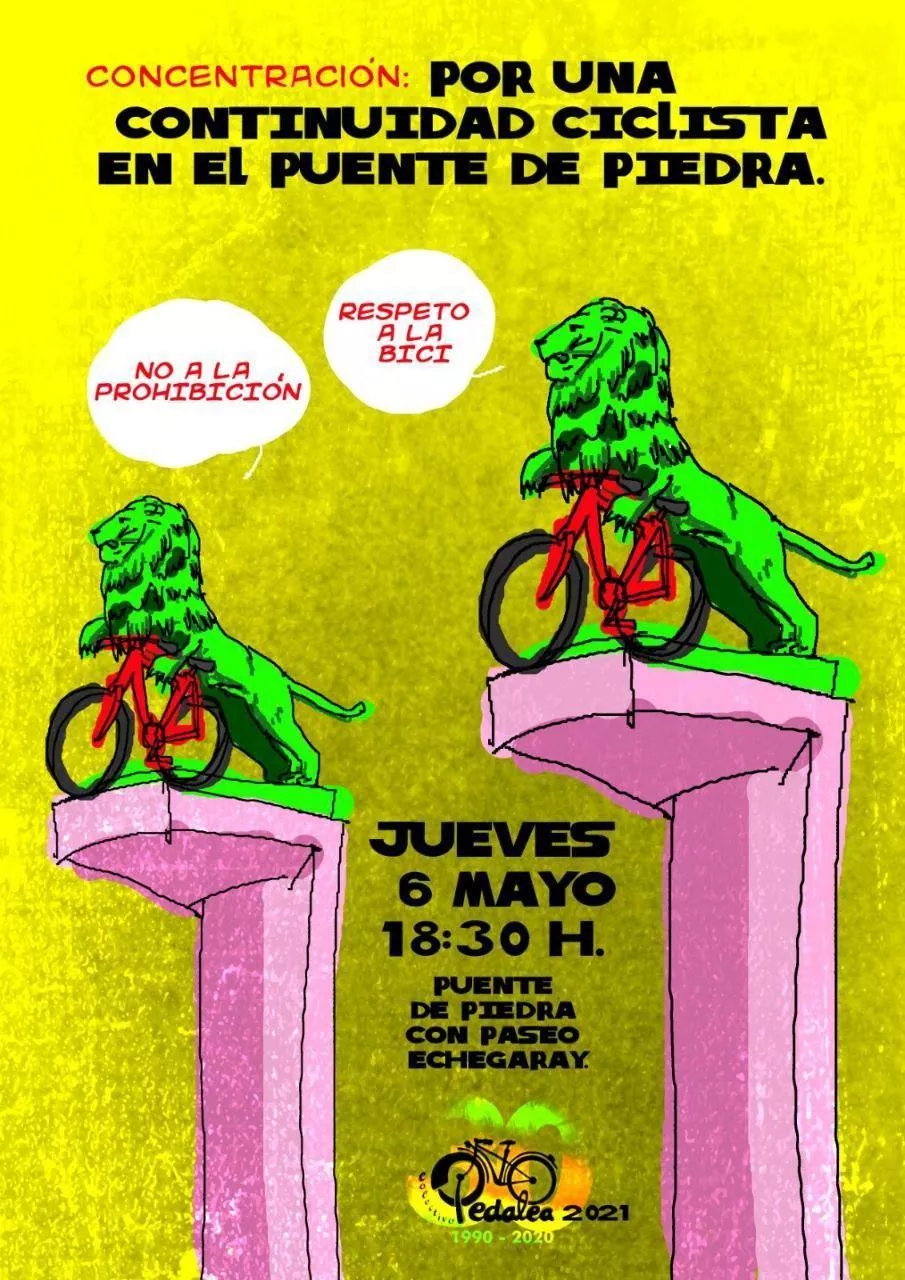Concentración: por una continuidad ciclista en el Puente de Piedra