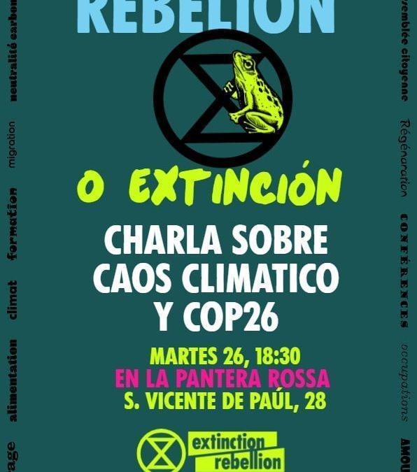 Charla sobre caos climático y COP26
