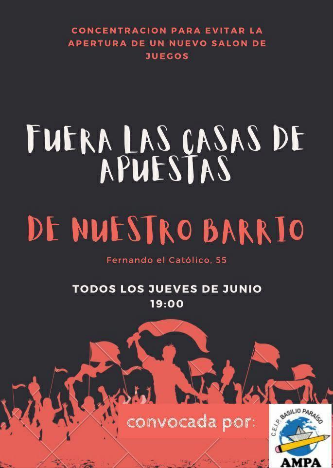 Concentración Fuera Casas de Apuestas de nuestros barrios