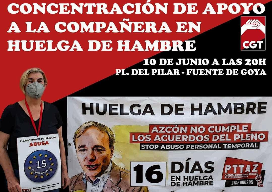 Concentración de apoyo a Raquel, en huelga de hambre