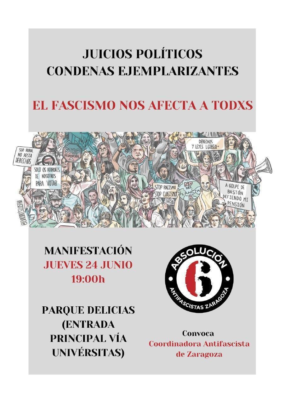 Manifestación por la absolución de los 6 antifascistas