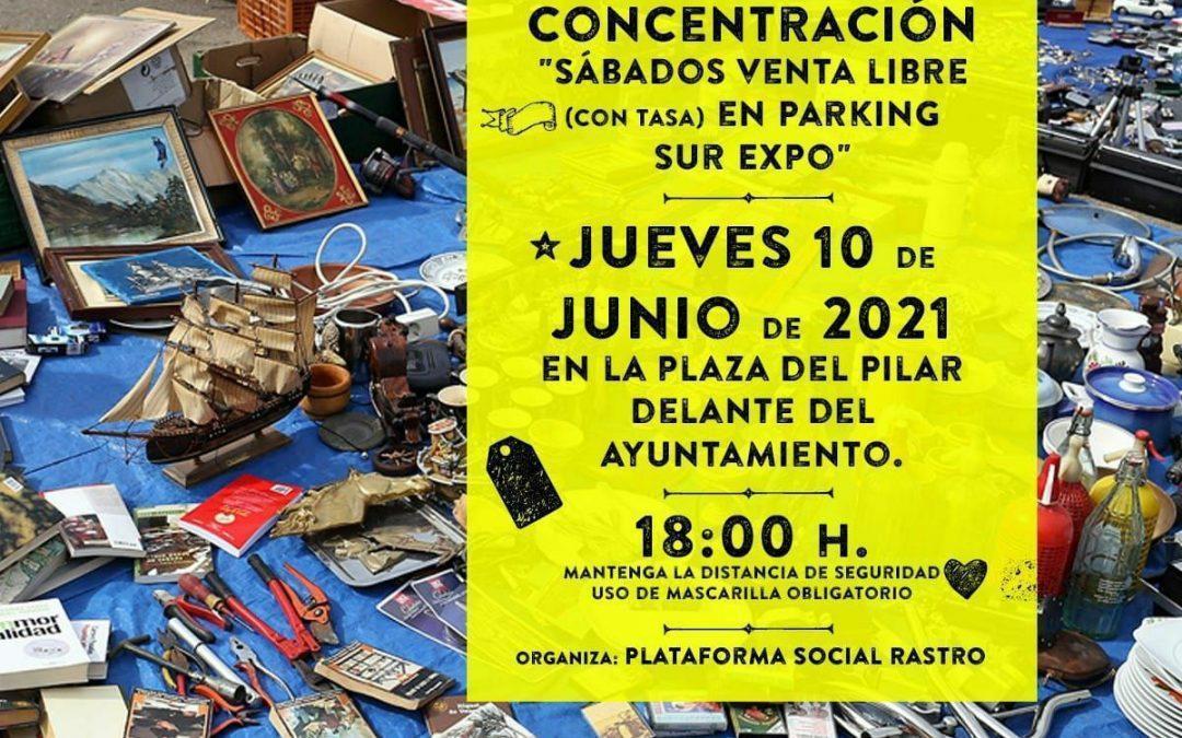Concentracion ‘Sábados venta libre (con tasa) en parking sur Expo’