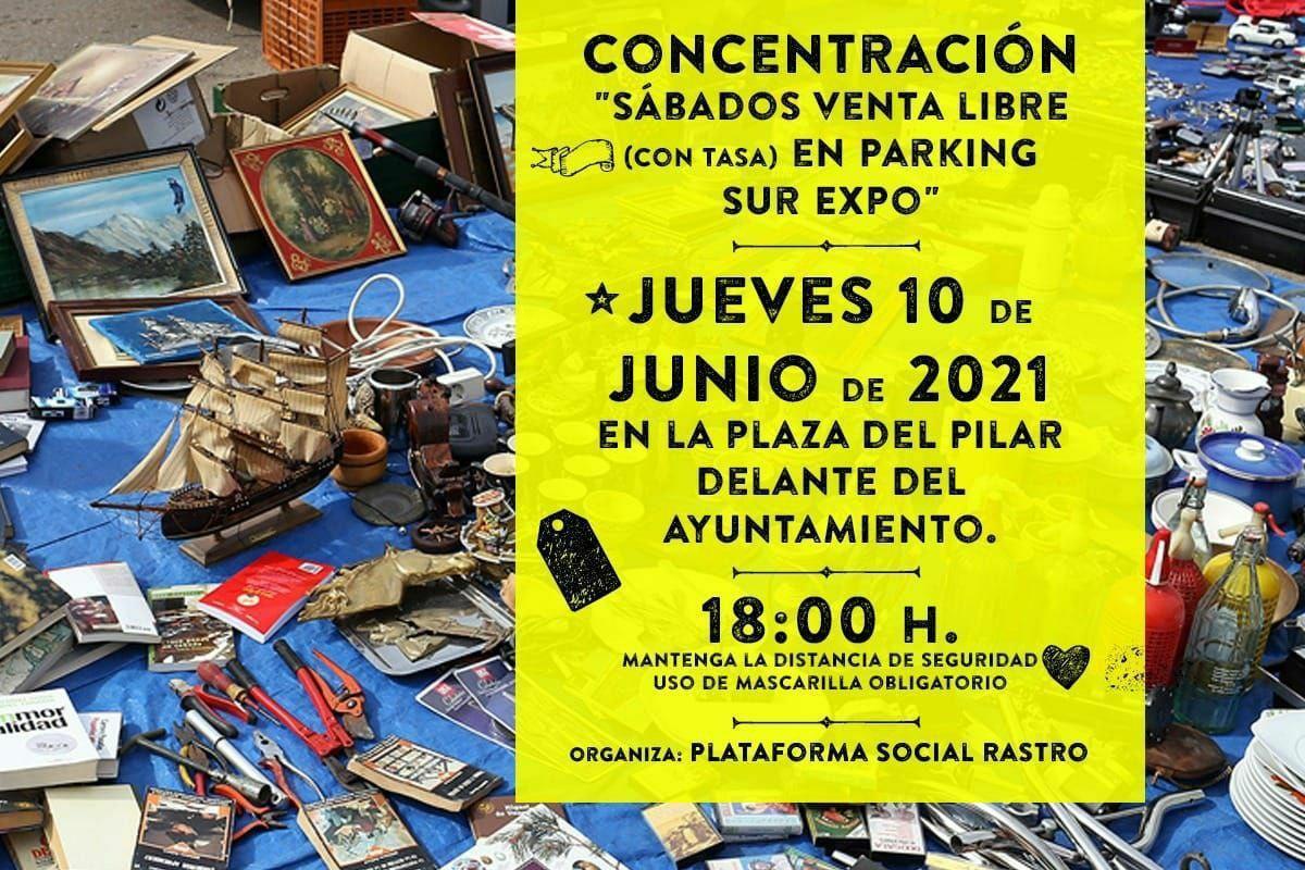 Concentracion 'Sábados venta libre (con tasa) en parking sur Expo'