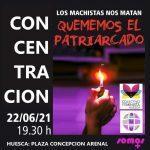 Concentración: los machistas nos matan, quememos el patriarcado