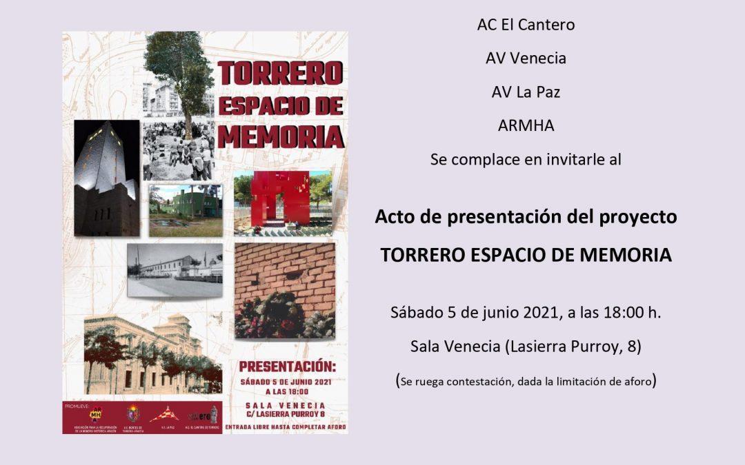 Acto de presentación del proyecto ‘Torrero espacio de memoria’
