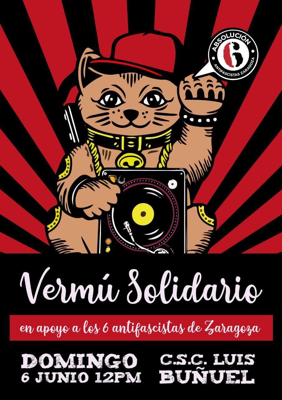 Vermú solidario en apoyo a los 6 antifascistas de Zaragoza