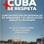 Concentración en apoyo a Cuba y su Revolución