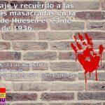 Homenaje y recuerdo de las personas fusiladas el 23/8/1936 en Huesca