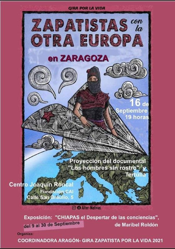 Zapatistas con la otra Europa en Zaragoza