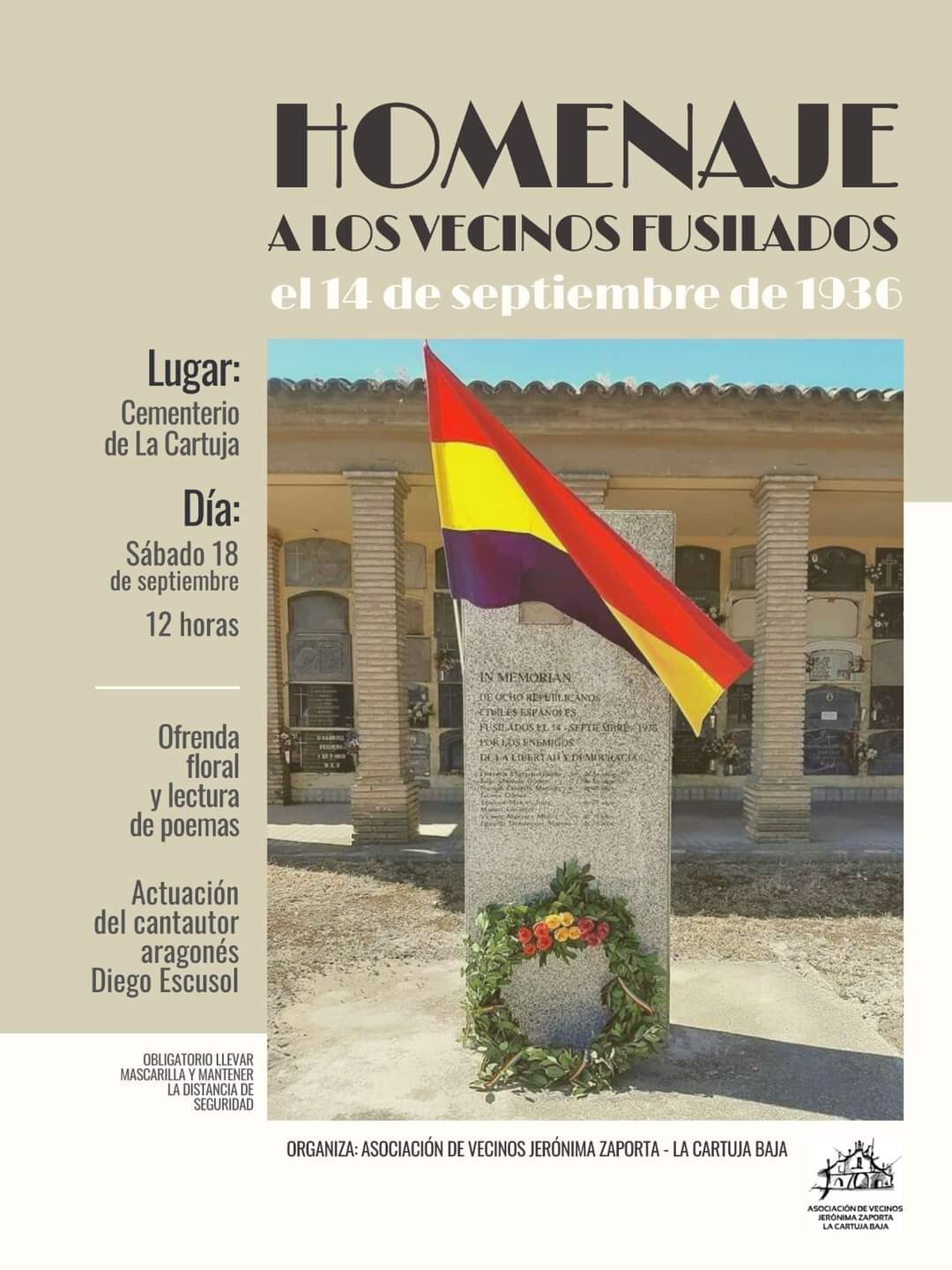 Homenaje a los vecinos fusilados el 14 de septiembre de 1936