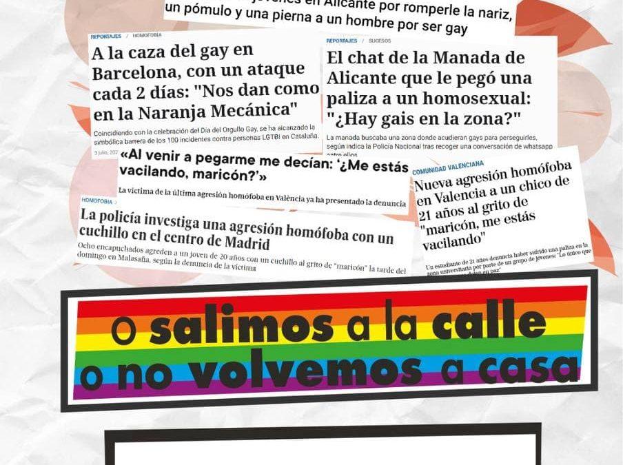 Concentración contra la oleada de agresiones LGTBIfóbicas