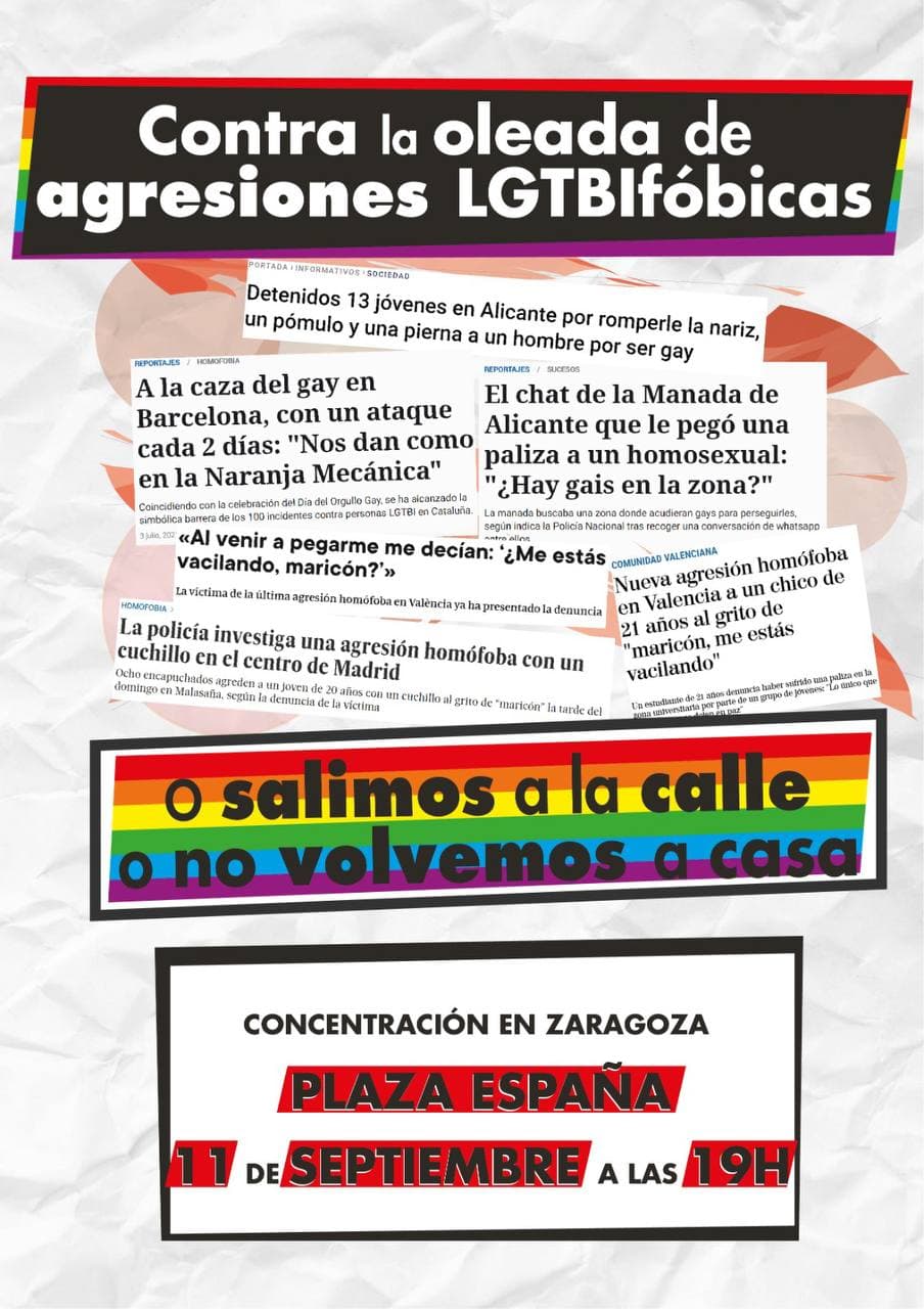 Concentración contra la oleada de agresiones LGTBIfóbicas