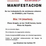 Manifestación de trabajador@s de AVANZA y del Tranvía