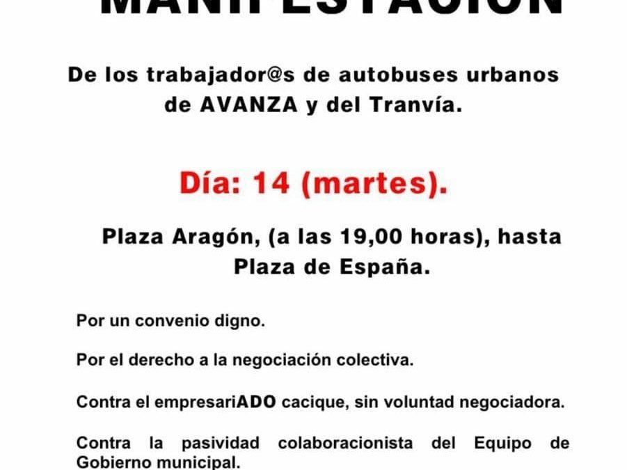 Manifestación de trabajador@s de AVANZA y del Tranvía