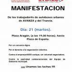 Manifestación de la plantilla de AVANZA y del tranvía