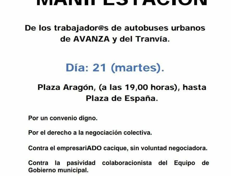 Manifestación de la plantilla de AVANZA y del tranvía