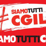 Concentración en apoyo al CGIL italiano