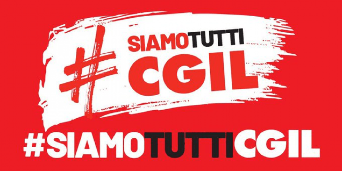 Concentración en apoyo al CGIL italiano
