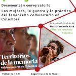 Documental y conversatorio: 'Las mujeres, la guerra y la práctica del feminismo comunitaria en Colombia'