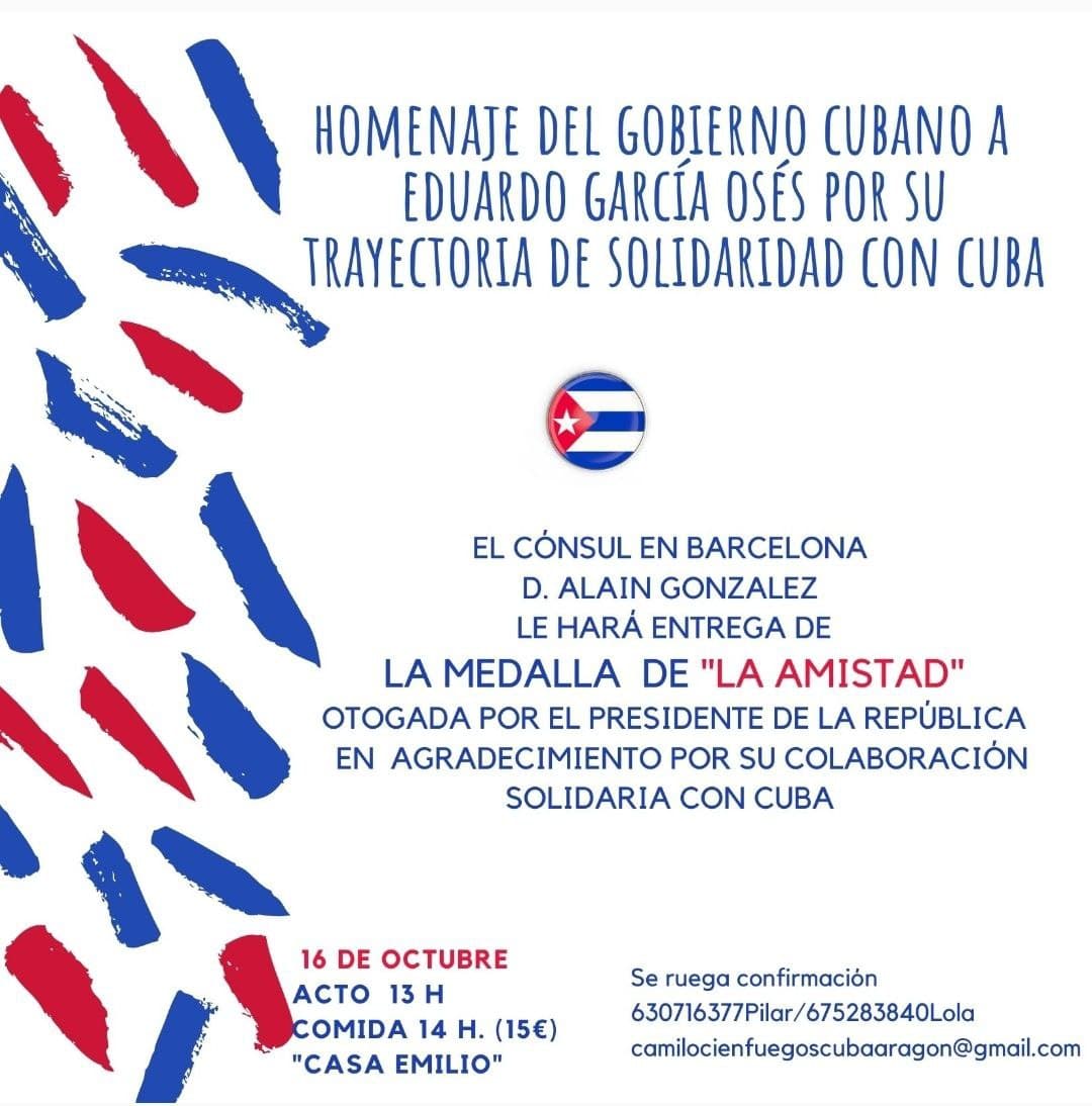 Homenaje del gobierno cubano a Eduardo García Osés