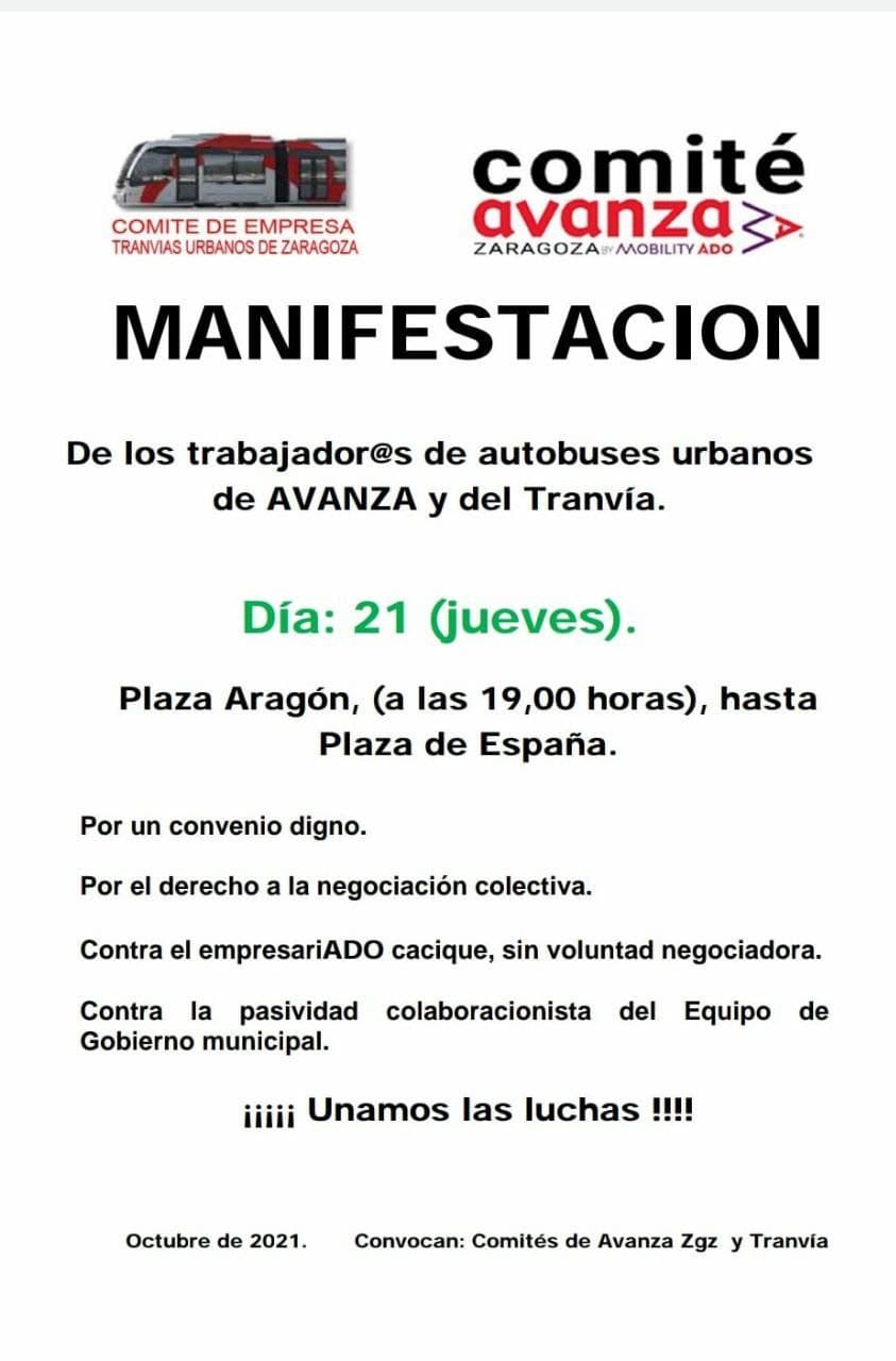 Manifestación Comité Avanza y Tranvía