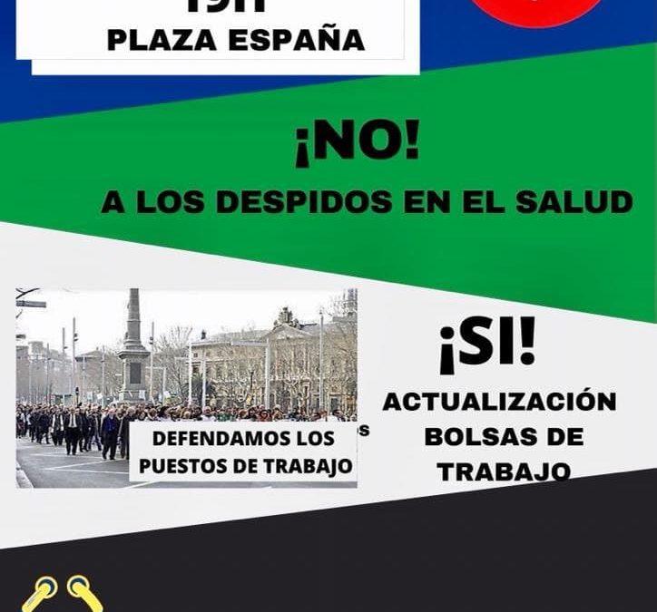 Concentración ¡No! a los despidos en el Salud