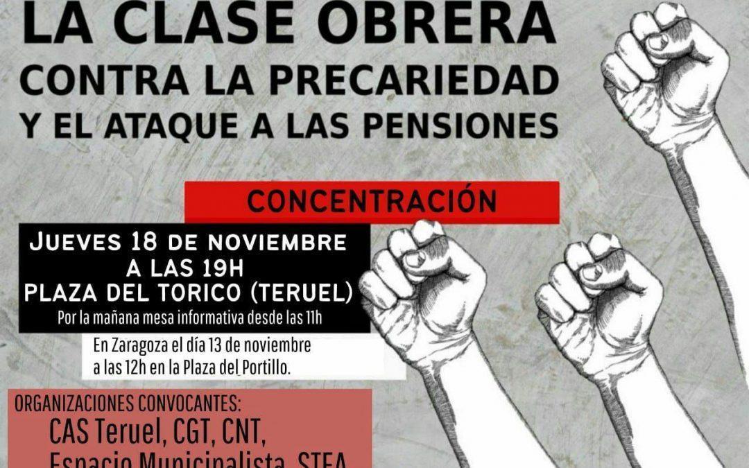 Concentración contra la precariedad y el ataque de las pensiones