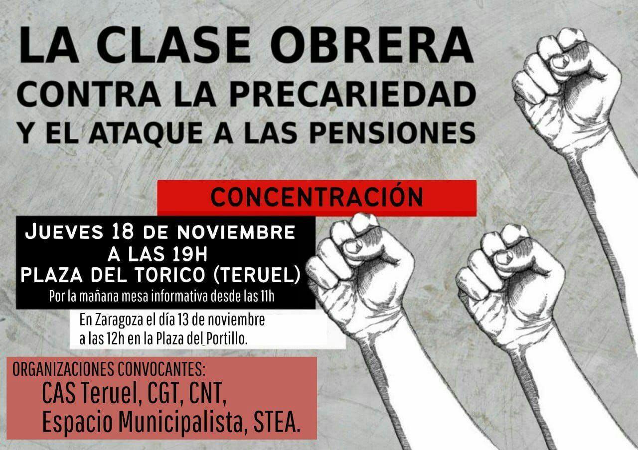 Concentración contra la precariedad y el ataque de las pensiones
