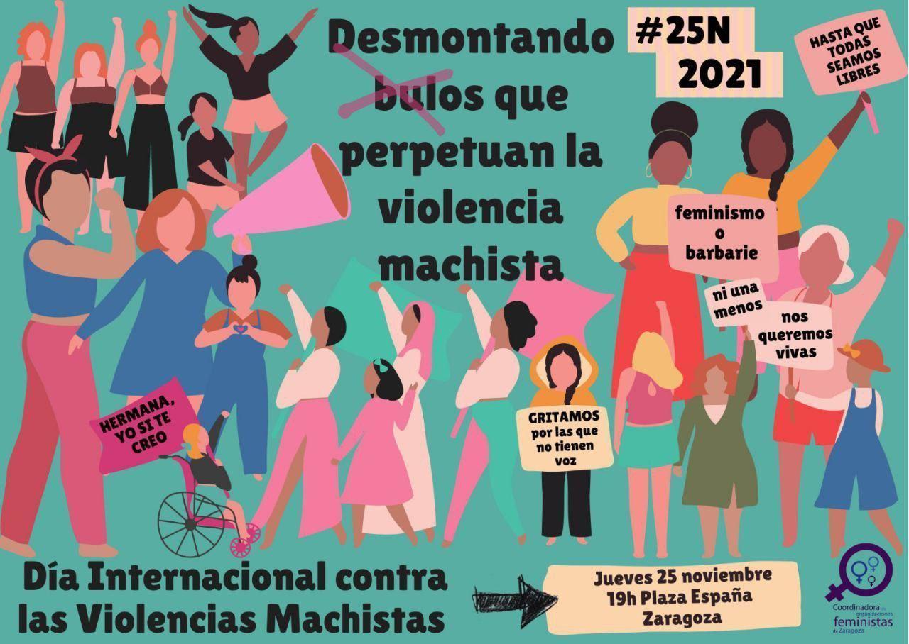 25N "Desmontando bulos que perpetúan la violencia machista": Zaragoza