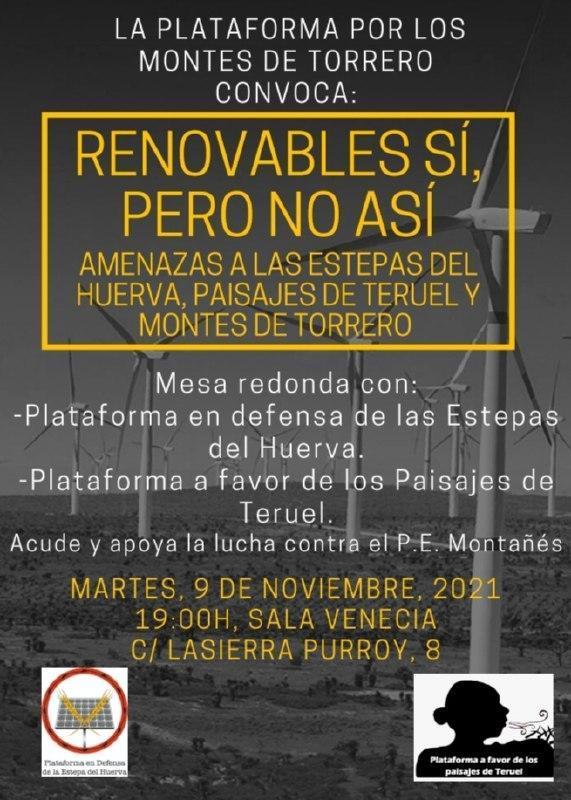 Mesa redonda: Renovables SÍ, pero NO ASÍ
