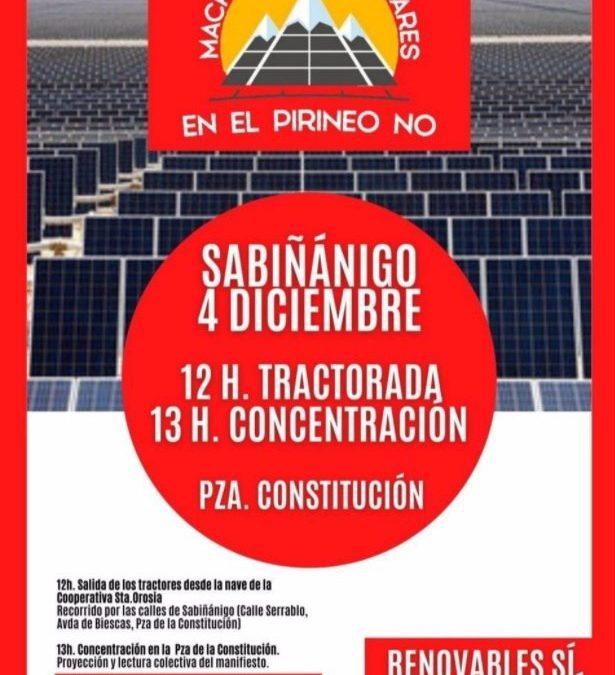 Tractorada y concentración Macroplantas Solares en el Pirineo NO