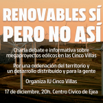 Charla 'Renovables sí, pero no así' en las 5Villas