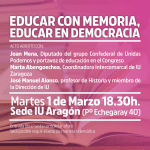 Acto abierto: 'Educar con memoria, educar en democracia'