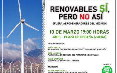Somos Zuera organiza una charla sobre energías renovables ante la proyección de aerogeneradores en zona de protección de aves