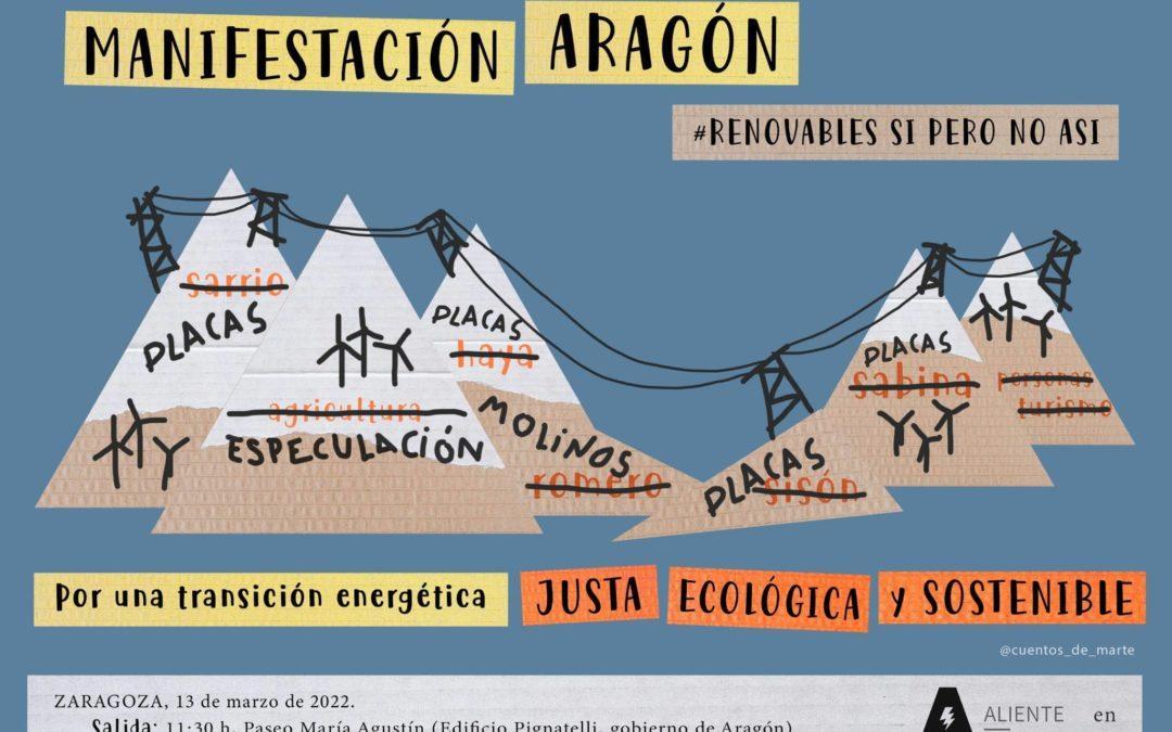 Participamos este 13M en la manifestación ‘Renovables sí, pero no así’ por “un modelo energético sostenible y democrático”