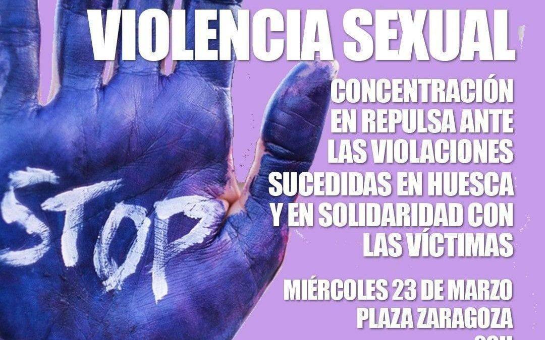 Concentración en repulsa ante las violaciones sucedidas en Huesca