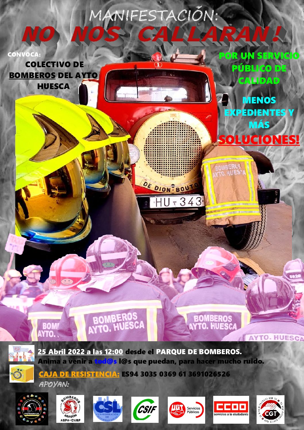 Manifestación del Colectivo de Bomberos de Huesca