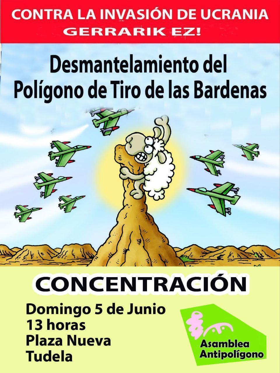 Concentración por el desmantelamiento del Polígono de Tiro de las Bardenas