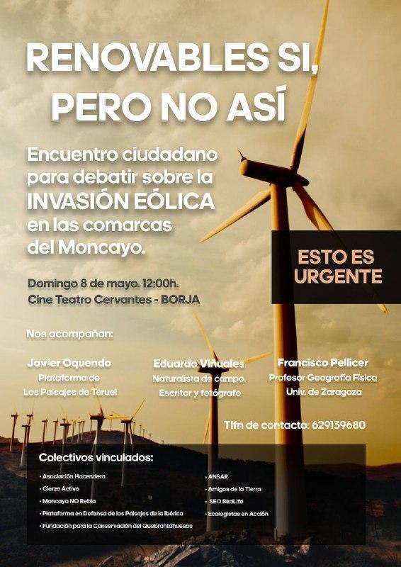 Encuentro ciudadano para debatir sobre la invasión eólica en las comarcas del Moncayo