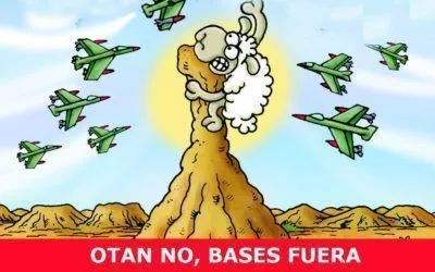Concentración de la Plataforma No a las Guerras Ejea y Pueblos por el desmantelamiento del polígono de tiro de Las Bardenas