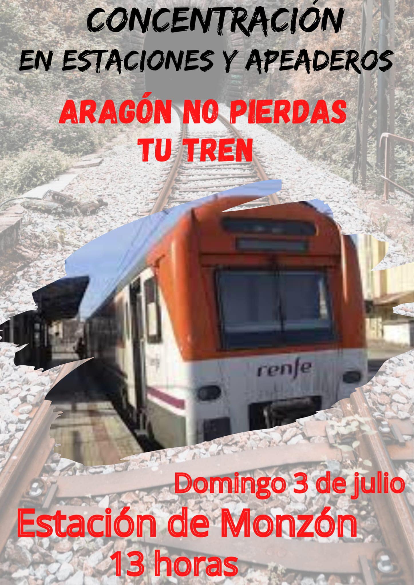 Concentraciones Aragón no Pierdas tu tren: Monzón