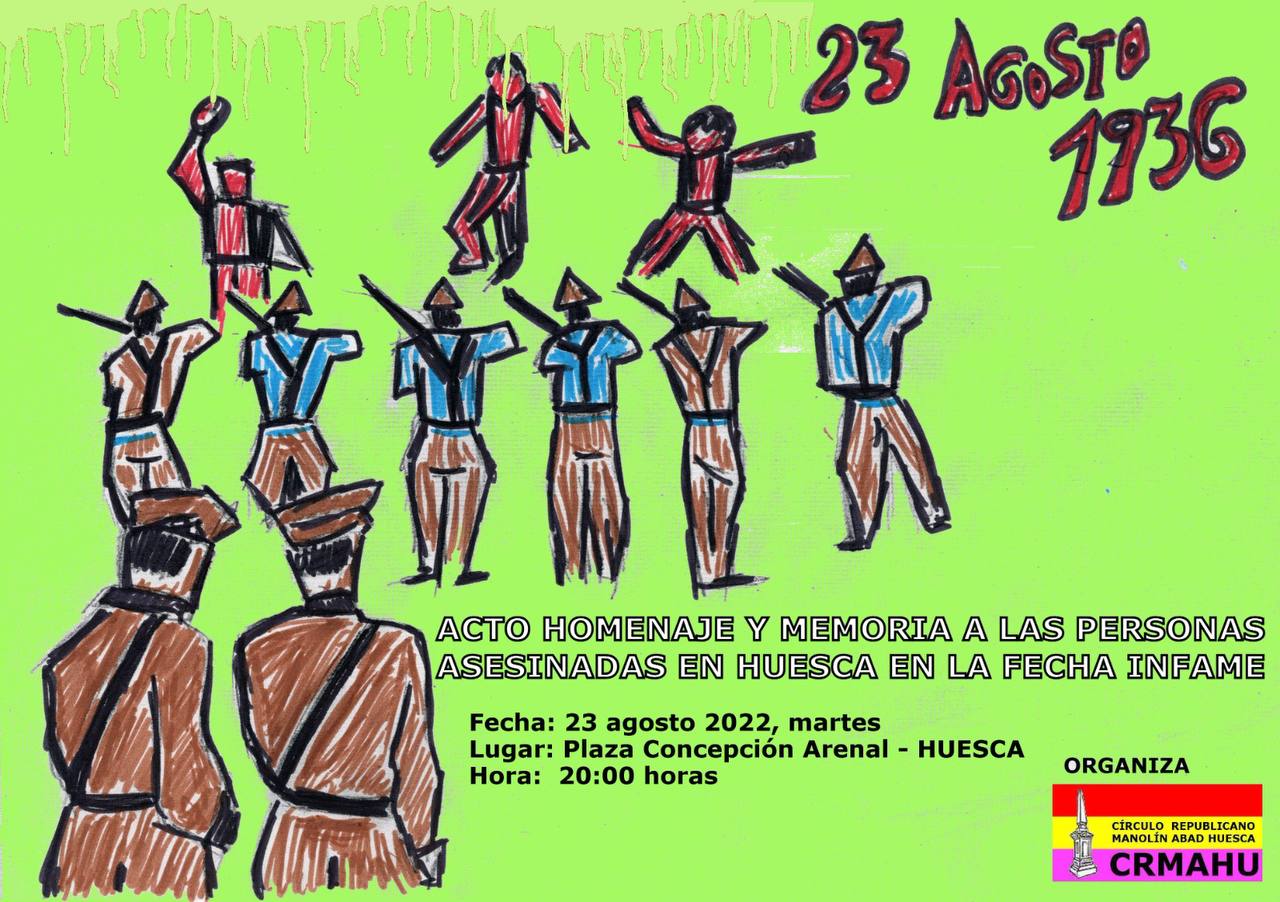 Acto homenaje y memoria a las personas asesinadas en Huesca en la fecha infame