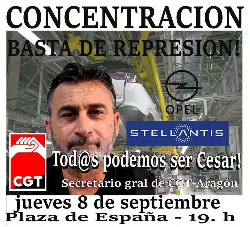 Concentración basta de represión en Stellantis