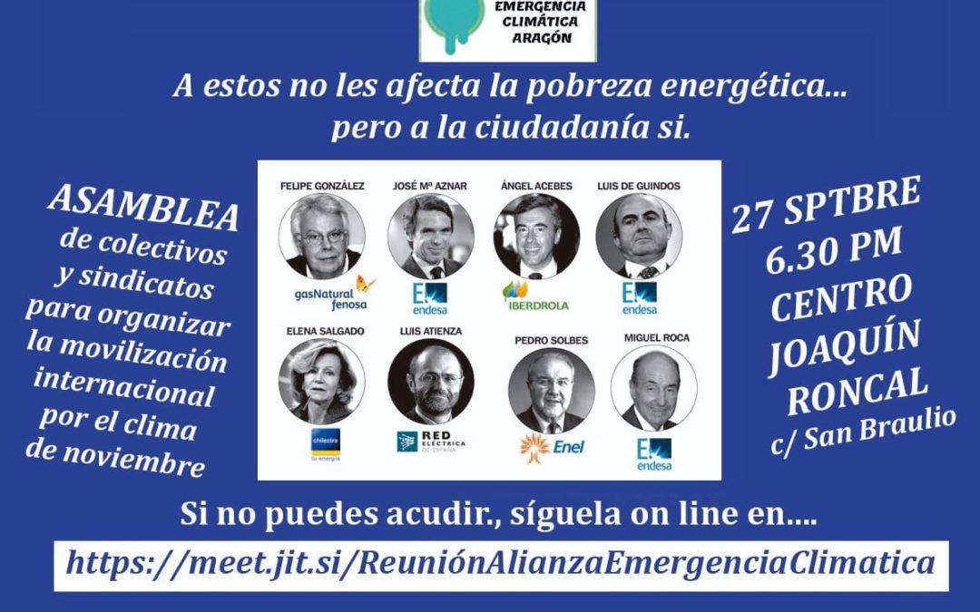 Asamblea de colectivos y sindicatos para movilación por el clima