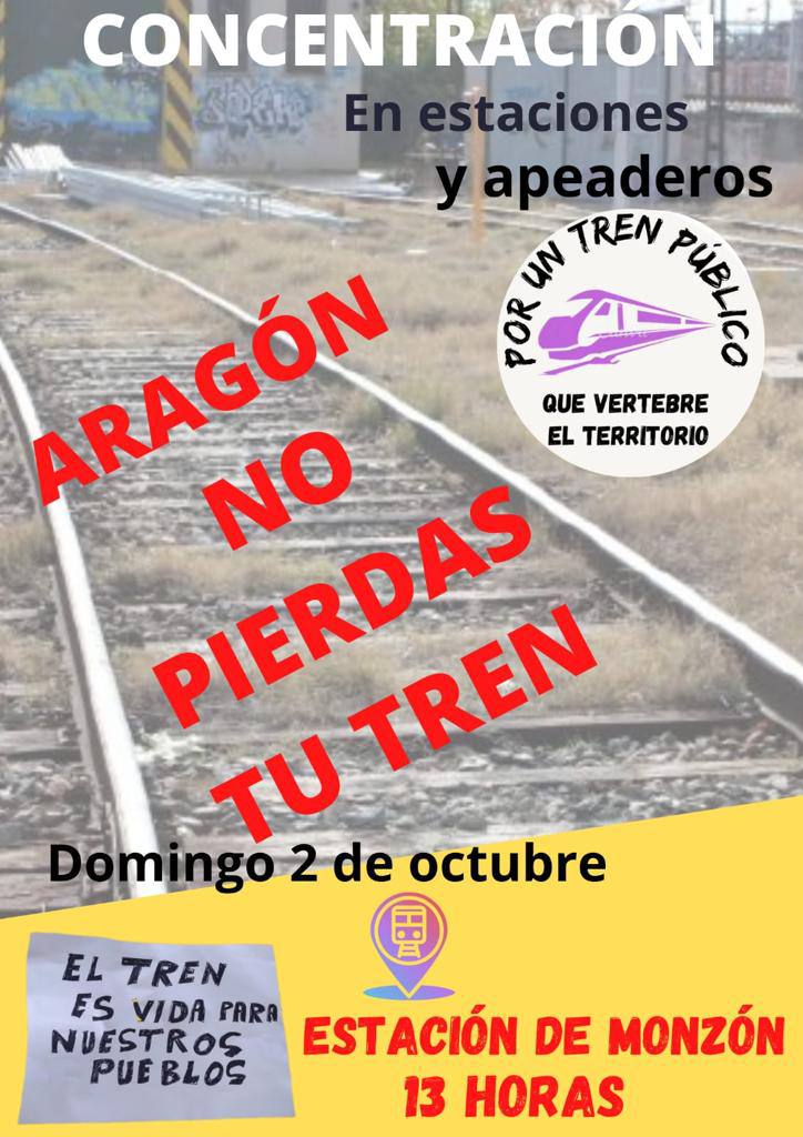Concentración Aragón no Pierdas tu Tren