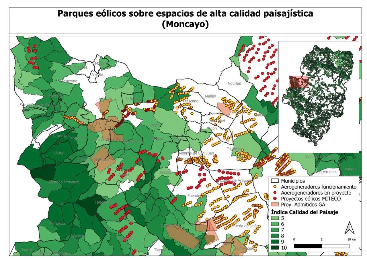 Mapa Parques Eólicos Moncayo
