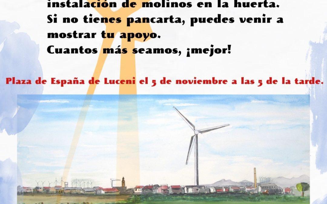 Concentración contra la instalación de molinos en Luceni